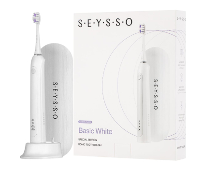 Szczoteczka elektryczna Seysso Szczoteczka soniczna Carbon Basic White + etui + końcówka